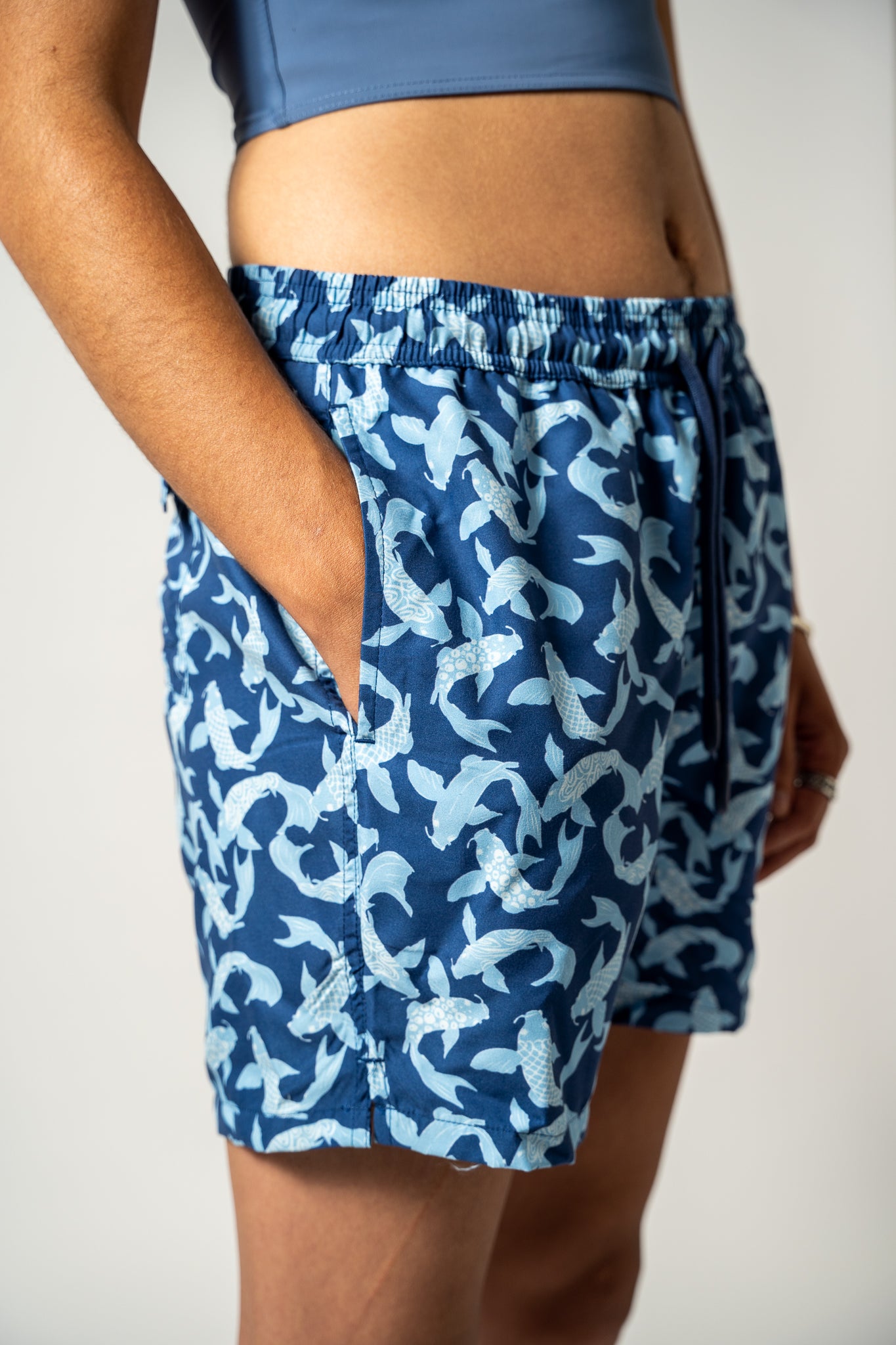 Swim Shorts with Packing Pouch Patterned