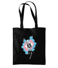 Trans Flag Colours Smoke Skeleton Tote