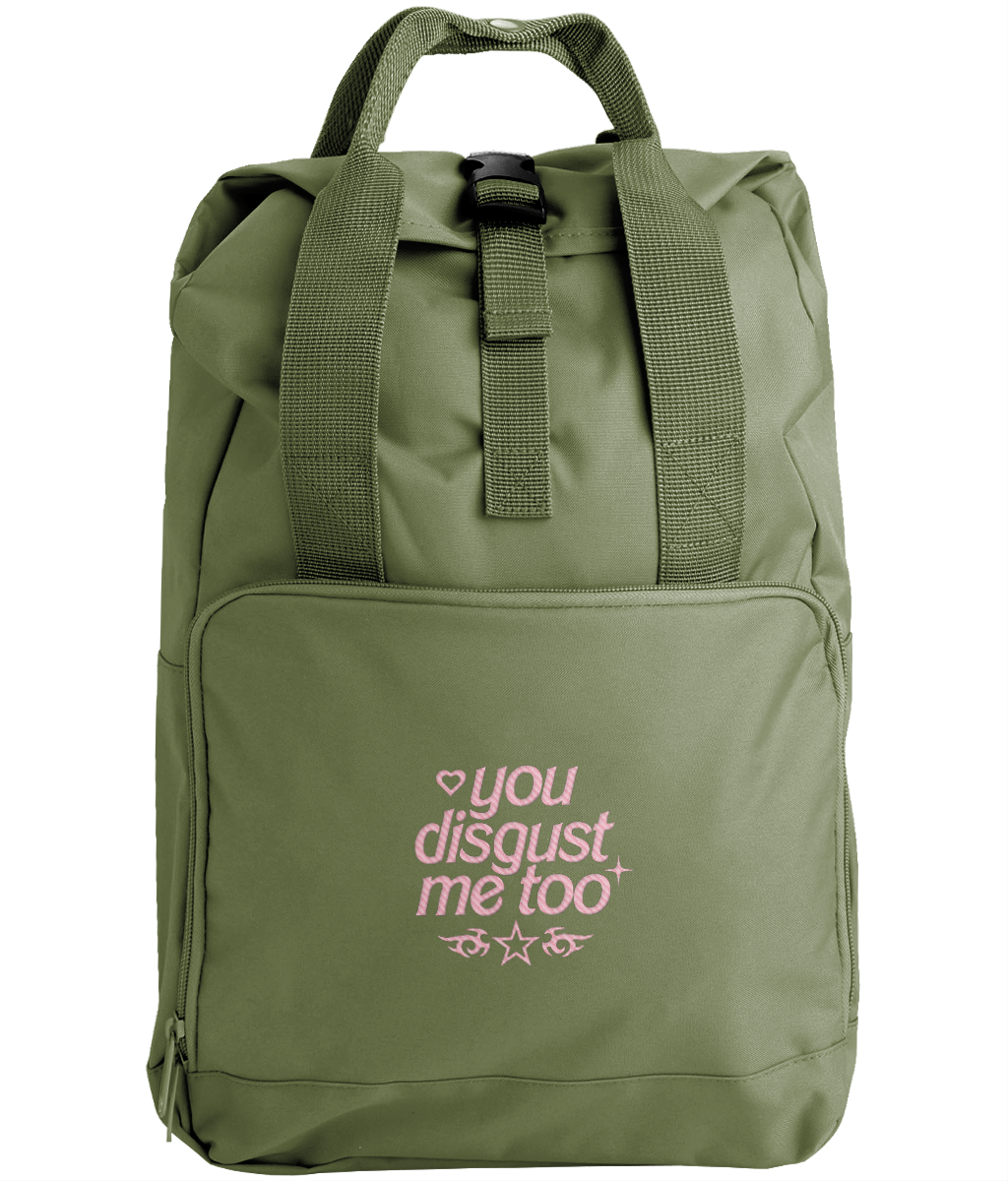 "You Disgust Me Too" Embroidered Backpack