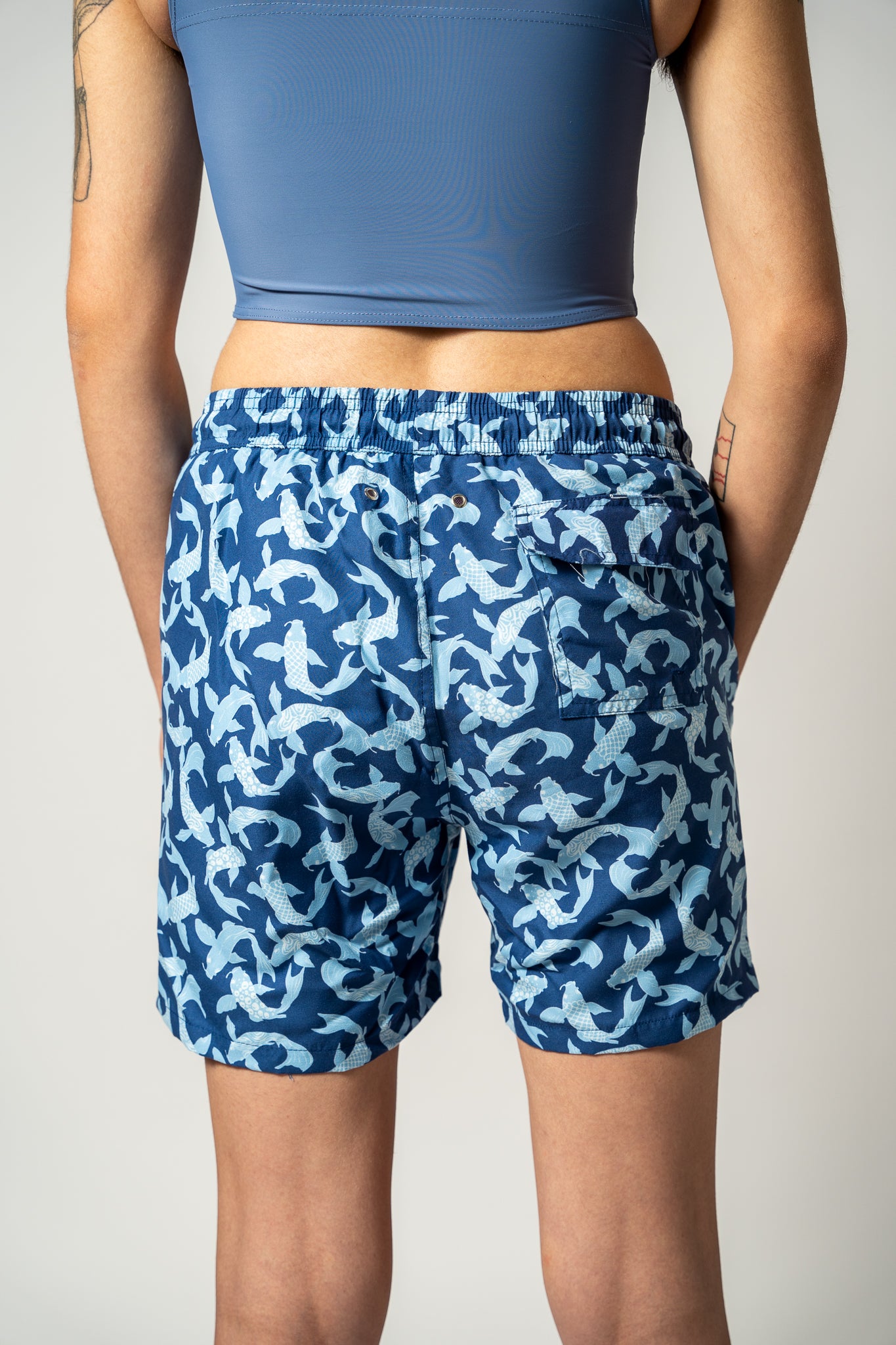 Swim Shorts with Packing Pouch Patterned