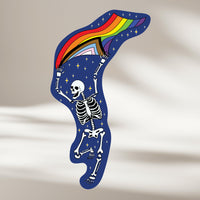 Pride Flag Happy Skeleton Tote Bag